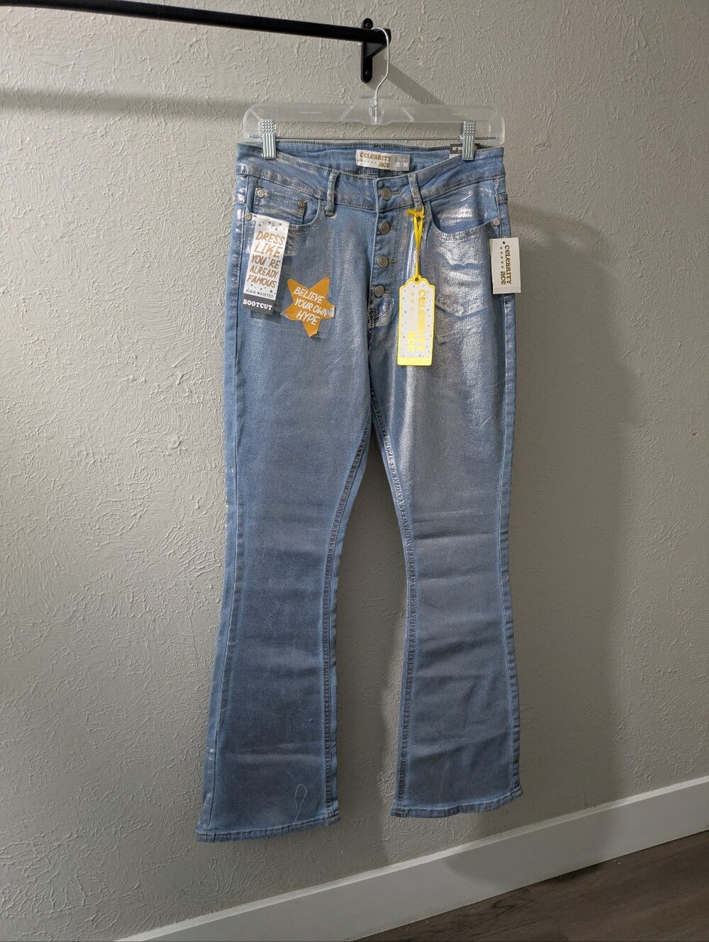 Celebrity Ace Shimmer Bootcut Mid Rise Jeans NWT